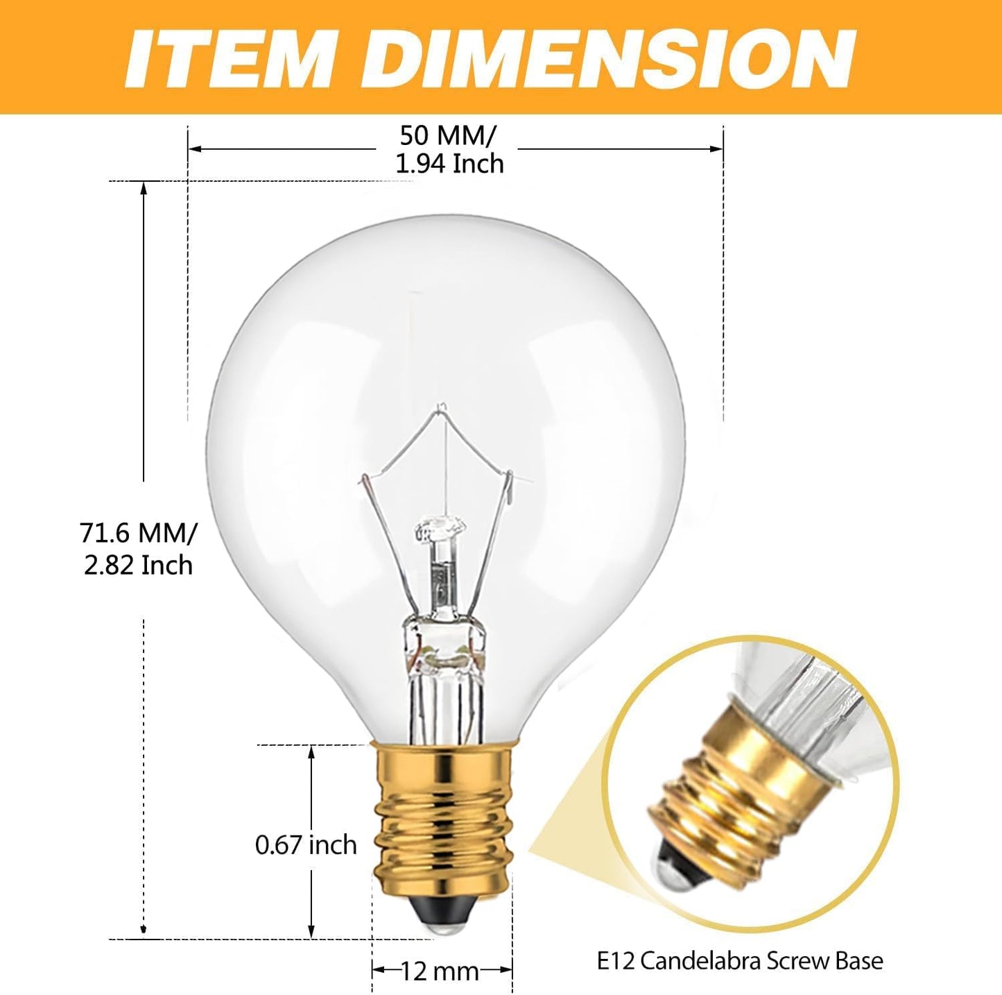 Bombilla calentadora cera 40W Scentsy G50/E12 decorativa