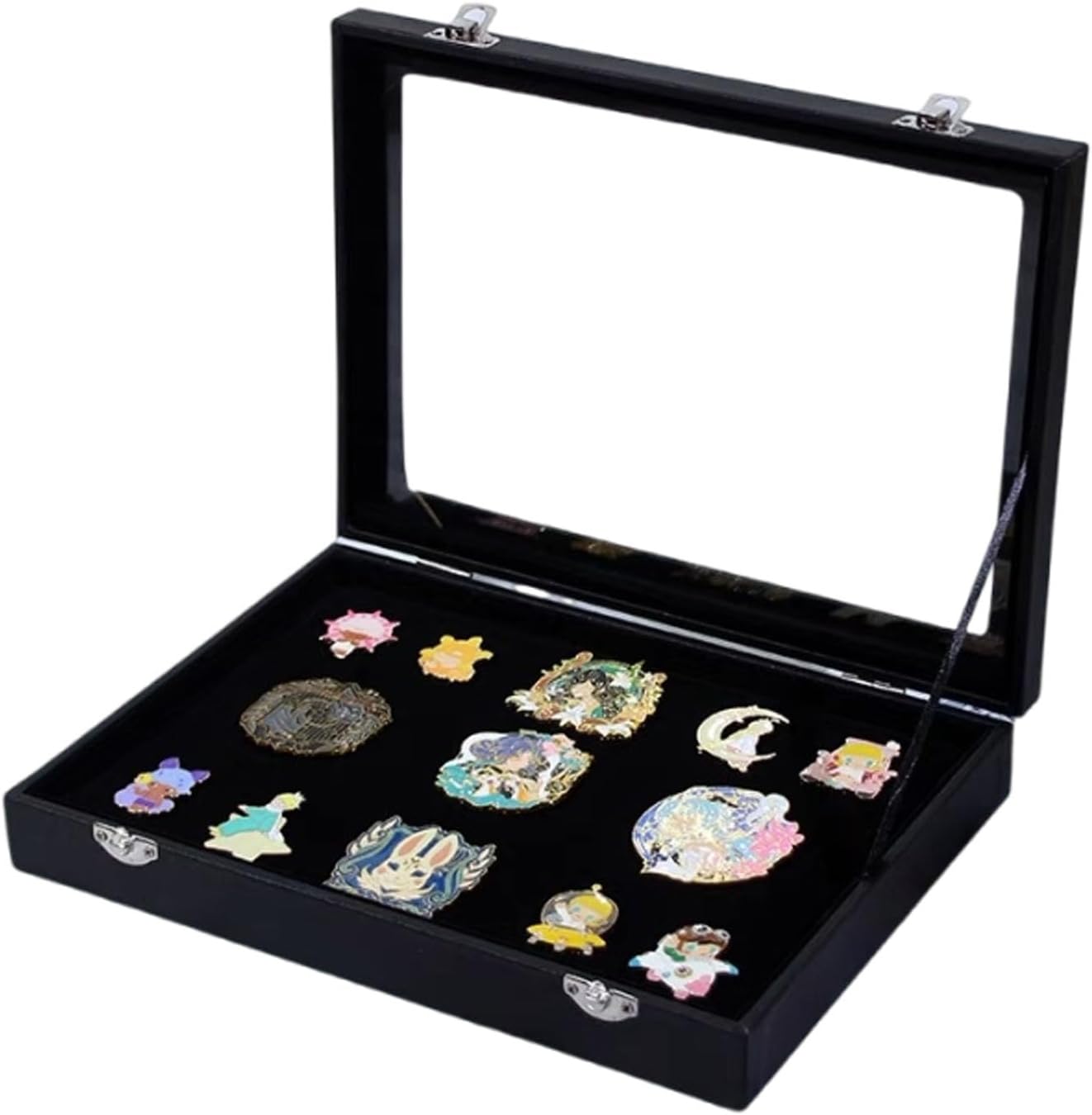 Caja Broche Almacenamiento Joyas 11x7.9" Negro