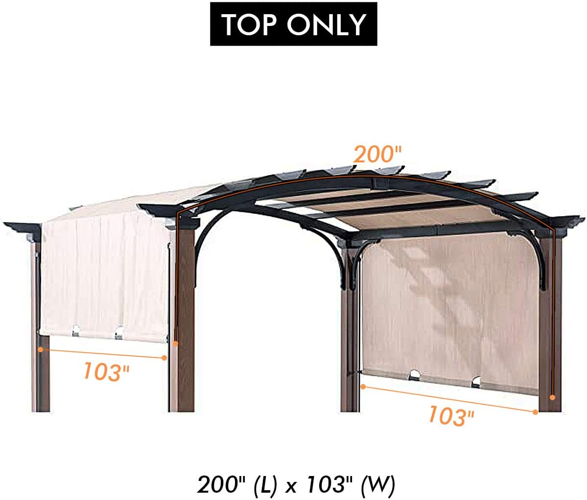 Toldo repuesto para pérgola independiente 10x10ft Beige