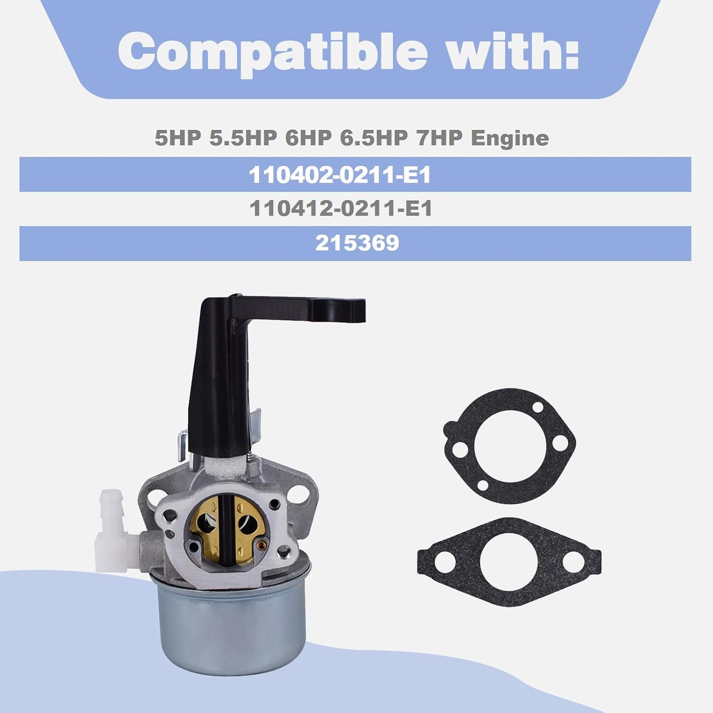 Kit carburador comp 5-7HP motor arado Troy Intek