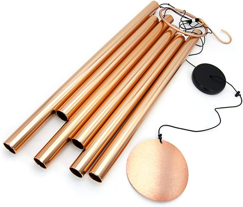 Campanillas viento 45" 6 tubos metal tono dorado