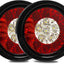 Luces traseras LED 4pulg camiones 12V 16 LED blanco rojo