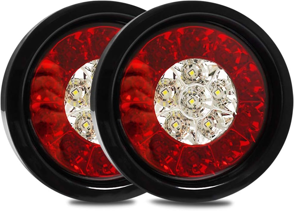 Luces traseras LED 4pulg camiones 12V 16 LED blanco rojo