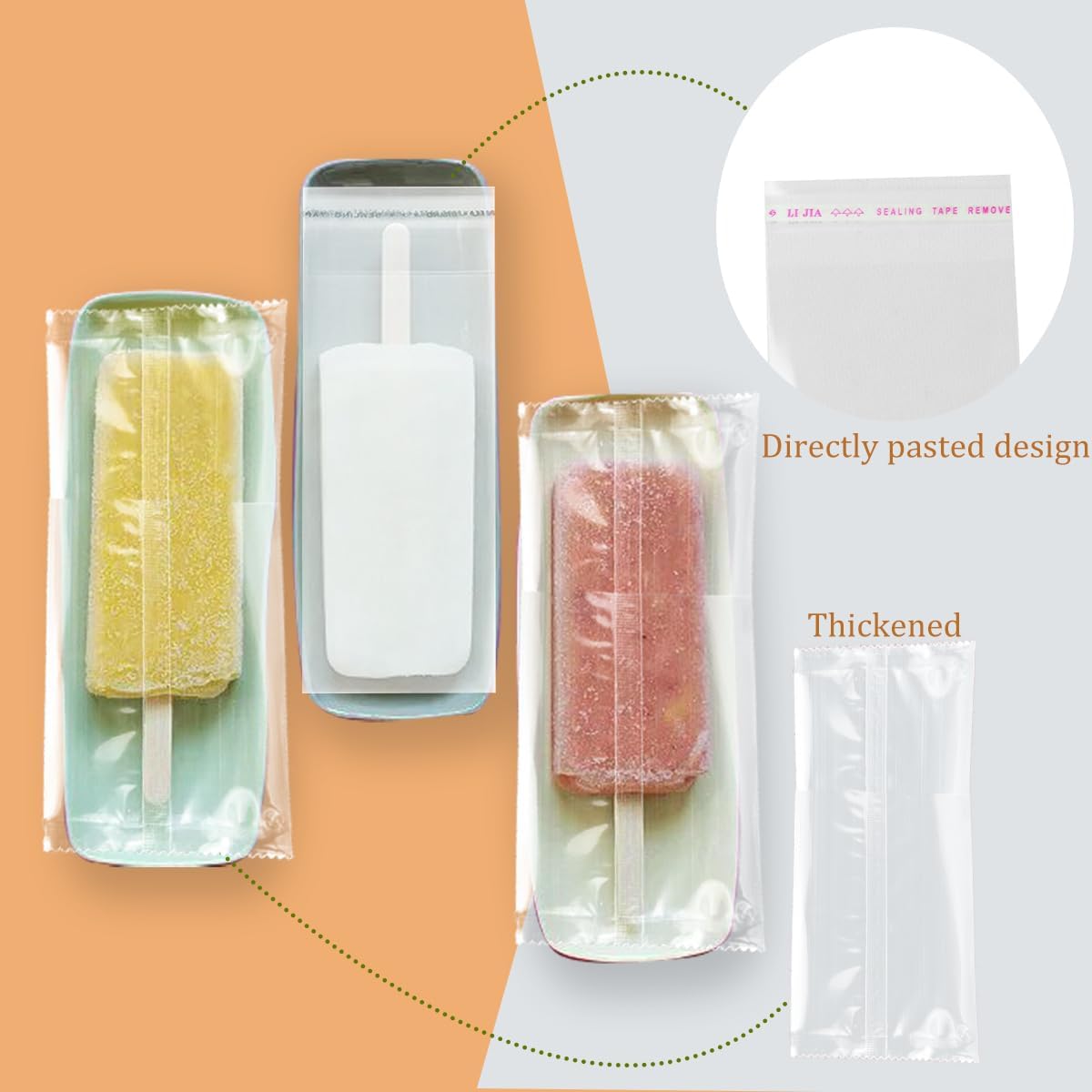 Bolsa gruesa sellable para paletas y palitos con lazos