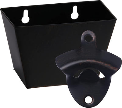 Abridor botellas acero inox pared colector tapa negro rústico