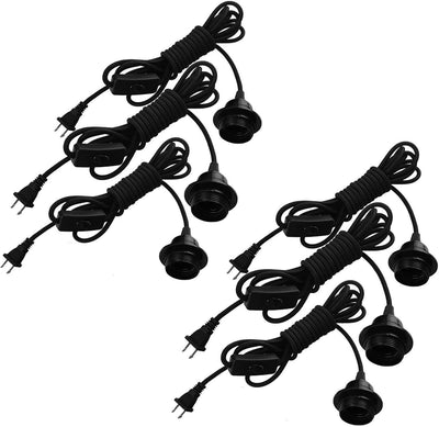 Kit 6 luces colgantes E26/E27 vintage 13.2ft con interruptor