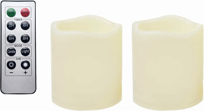 2 Velas LED sin llama plástico control remoto decoración