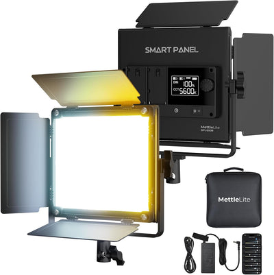 Luz LED bicolor estudio 3200K-5600K CRI 96 con soporte U y funda