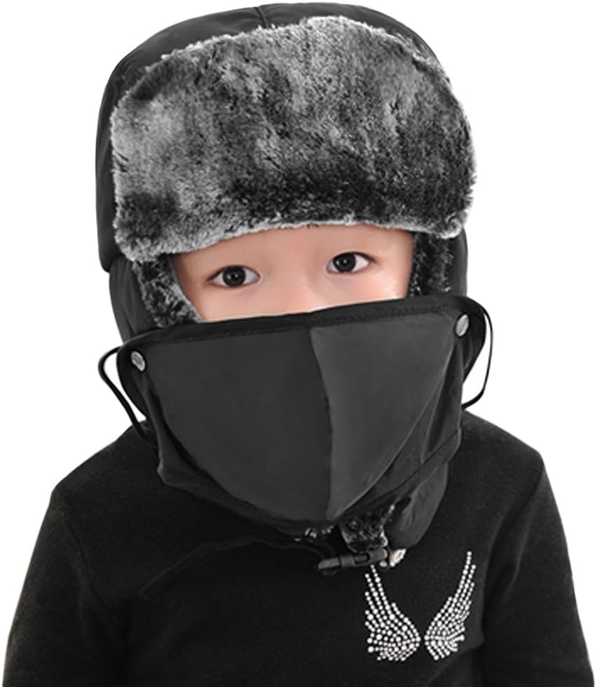 Sombrero invierno niños con orejeras y cubierta cara