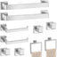 Set 10 Pzas Toallero y Portapapel Níquel Cepillado Acero