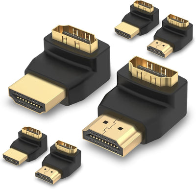 Adaptador HDMI 90/270 grados 6 Pzas conector L 4K 60Hz TV PC
