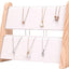 Soporte collares madera 34 rejillas doble nivel cuero blanco
