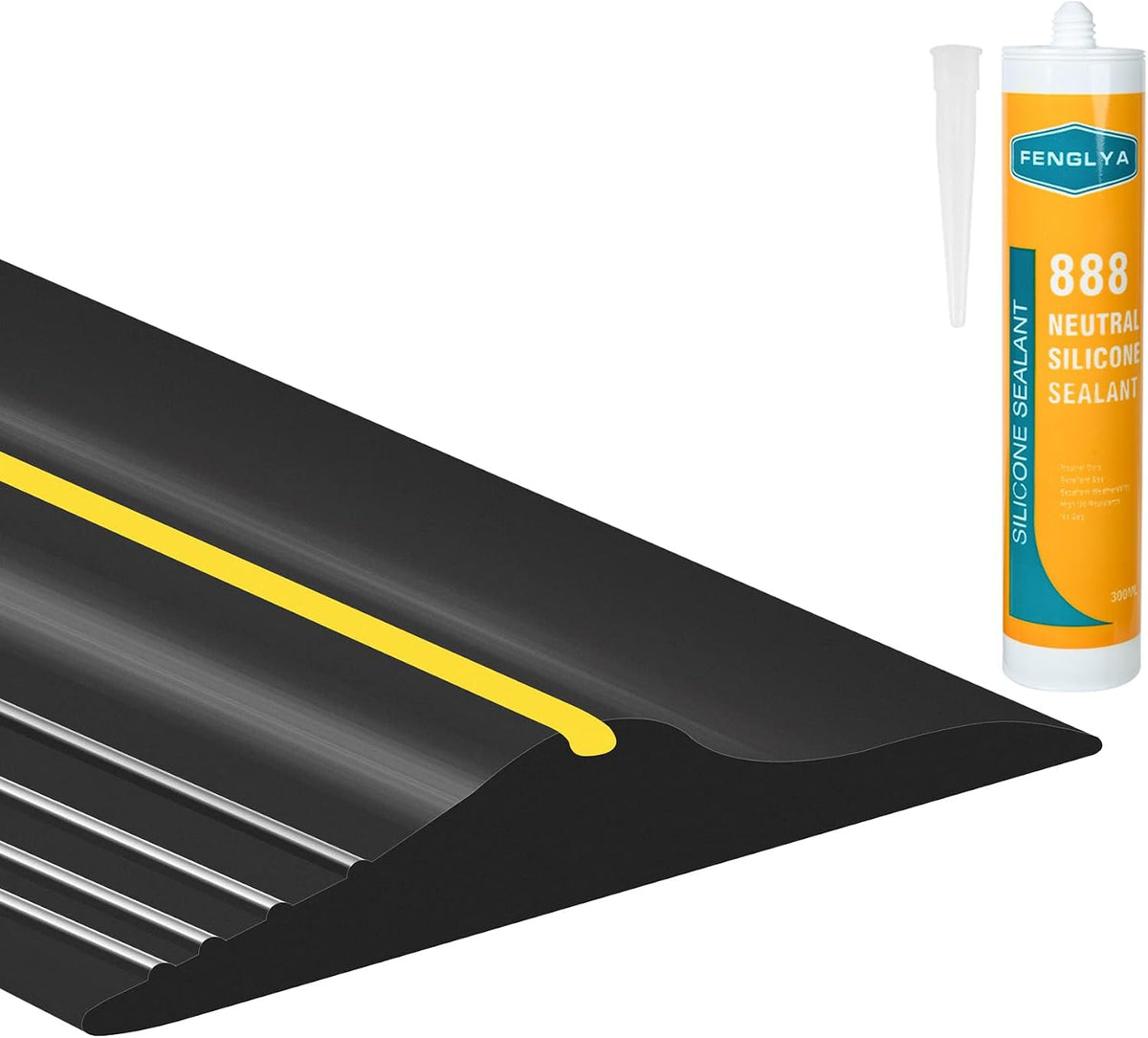 Tira sellado umbral puerta garaje 12ft 10oz negro