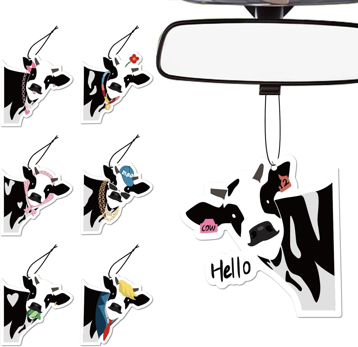 7 Pzas Ambientadores Coche Vaca para Espejo Retrovisor