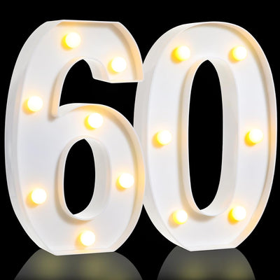 Letrero LED números purpurina 8.7'' cumpleaños aniversario