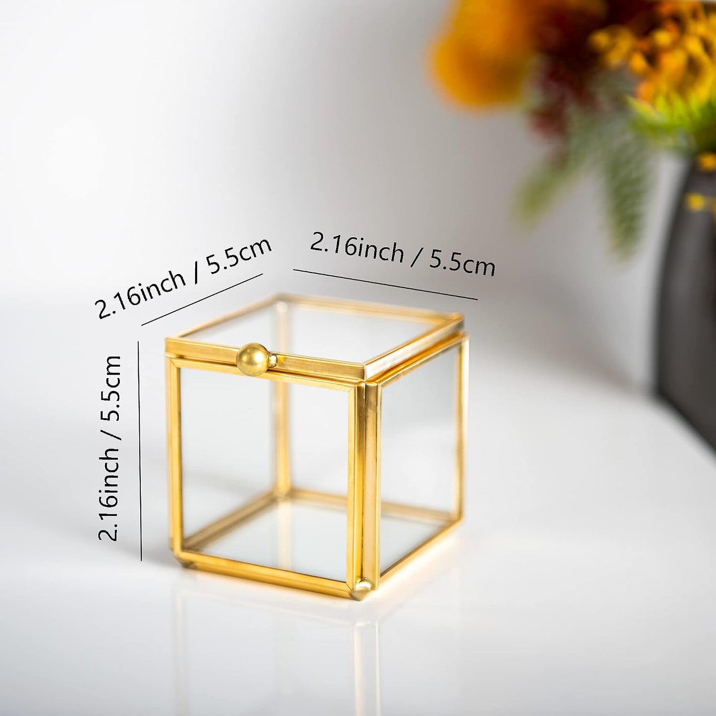 2 Cajas Cristal para Joyería Anillos Aretes Regalo Boda