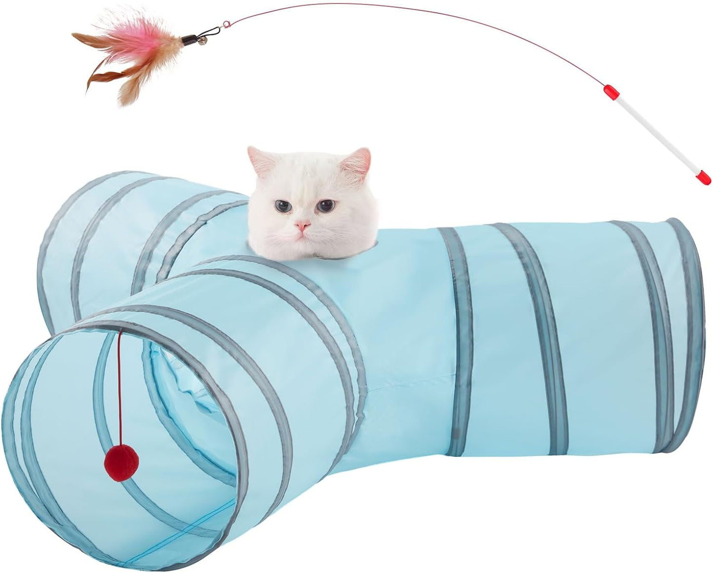 Túneles para gatos 3 vías con bola tubo divertido