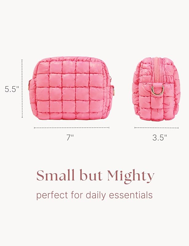 Bolsa maquillaje acolchada para mujer viaje