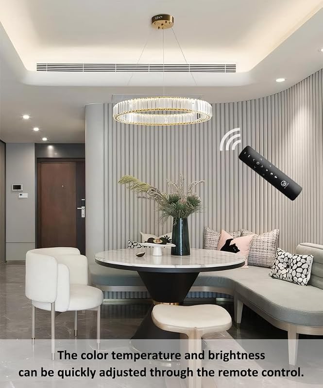 Candelabro cristal dorado ajustable 20pulg con control