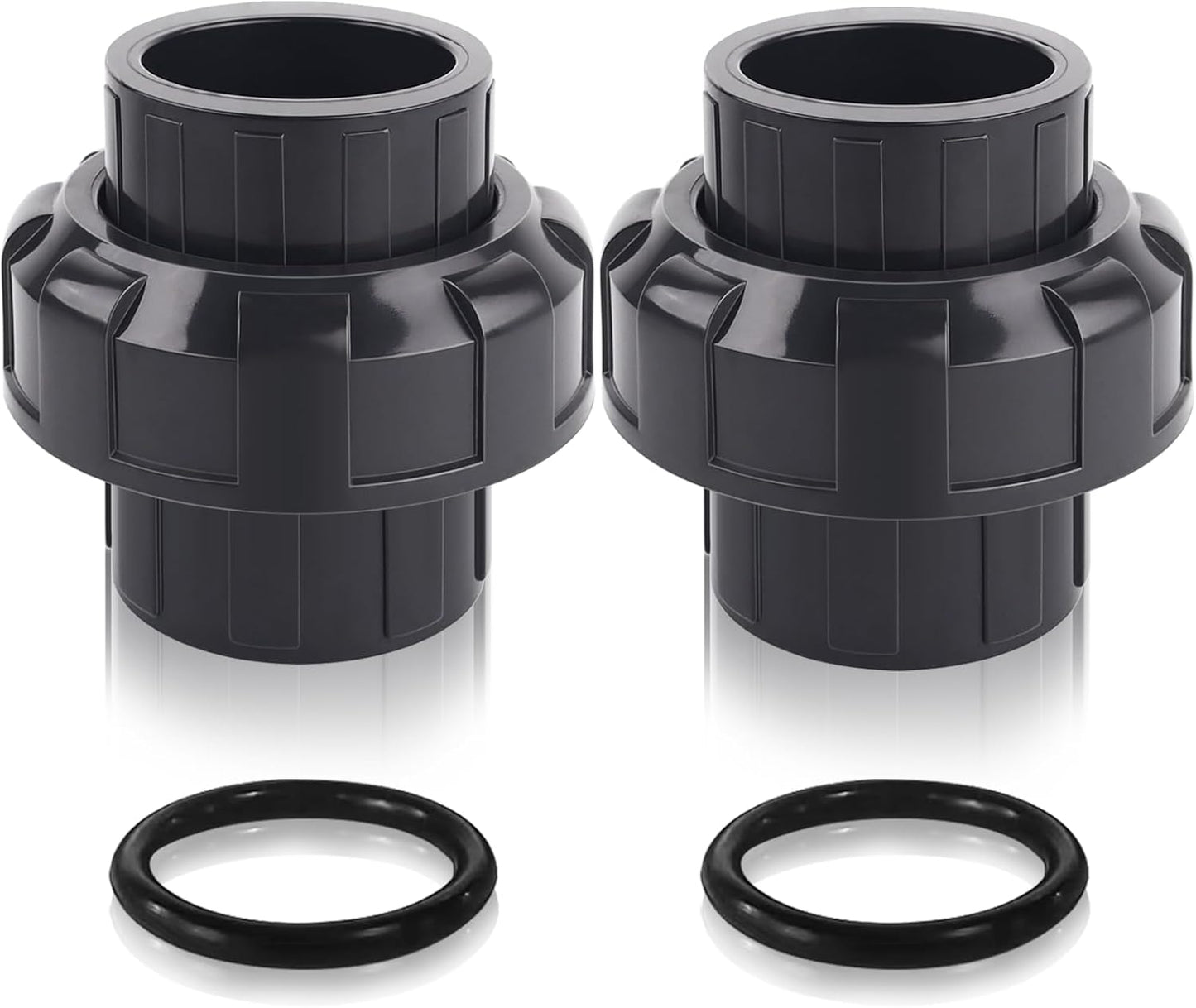 Acoplamiento PVC 1.5" set 2 para tubería piscina