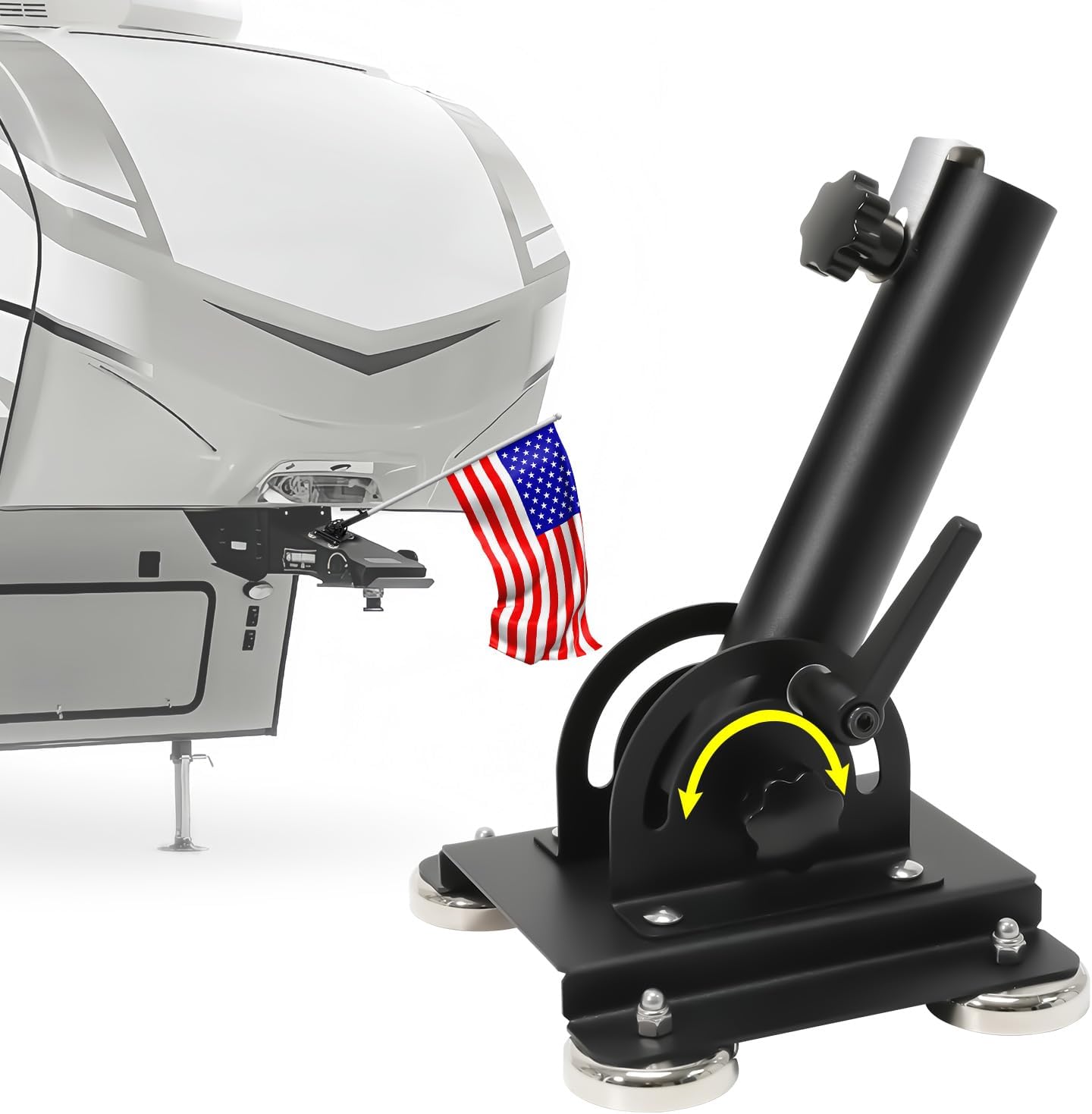 Soporte magnético poste bandera RV ajustable 180°