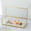 Joyero cristal vintage con bisagras caja dorada tocador