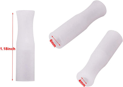 16 Puntas Pajita Silicón Alimenticio Reutilizables 1/4pulg Blanco