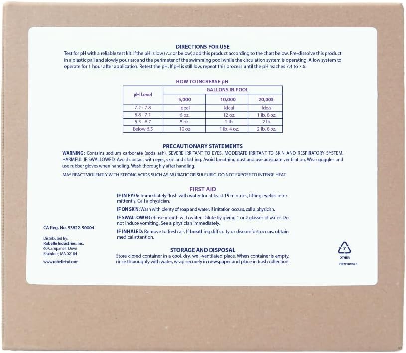 pH para piscinas 25lb 100% carbonato sodio