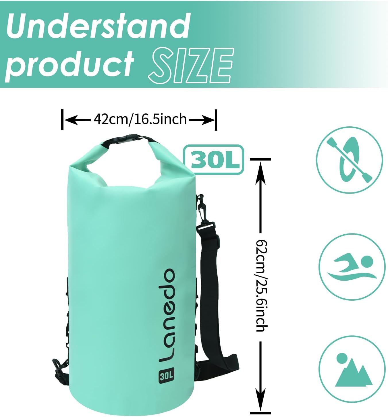 Bolsa impermeable 20L acero inox para pesca kayak