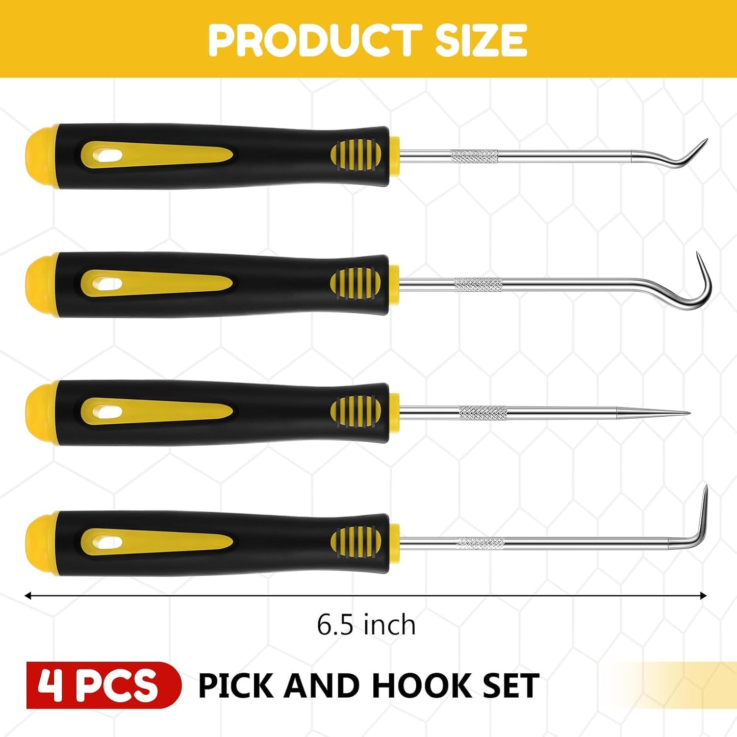Juego 4 Pzas Pinzas Ganchos Mecánico Coche Amarillo