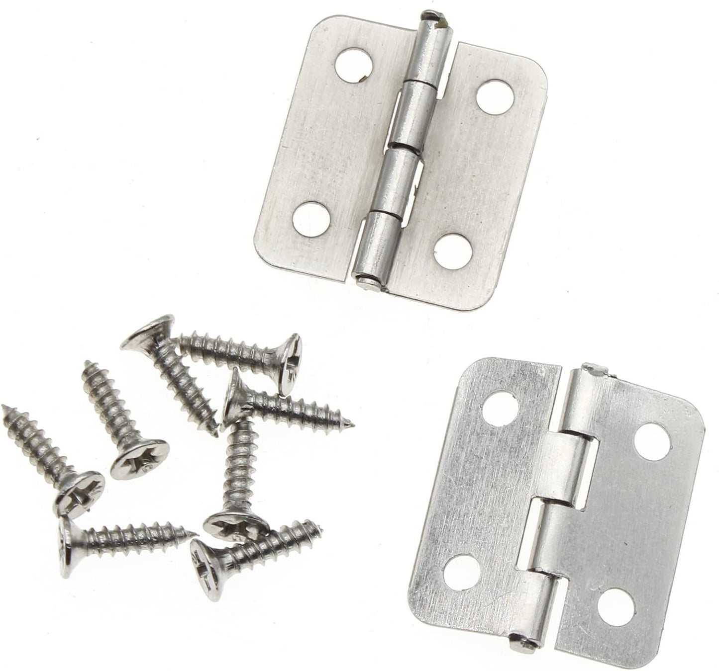 Mini bisagras rectangulares plata 8 pzas caja regalo