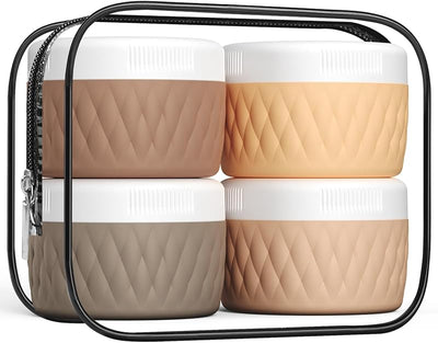 Recipientes viaje TSA aprobados sin BPA 2oz con tapa silicona