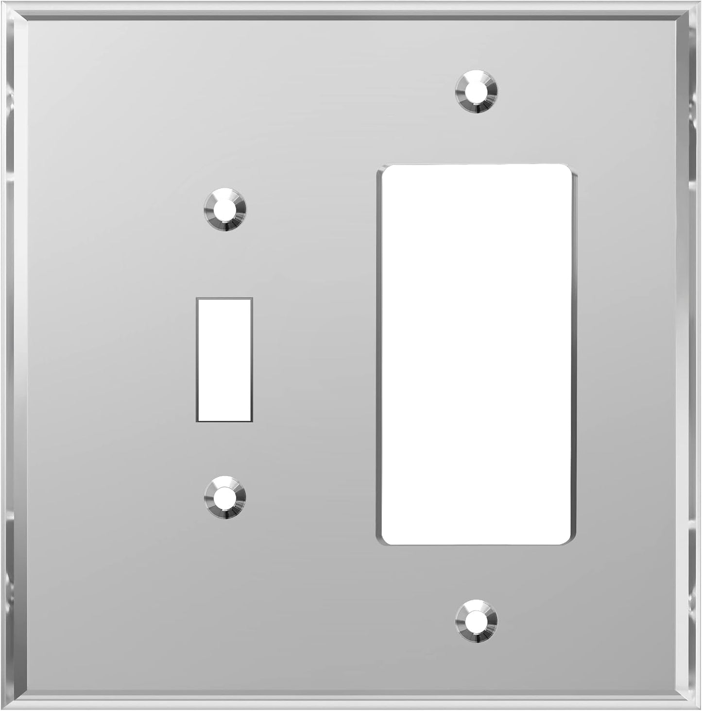 Placa pared doble espejo acrílico para interruptor
