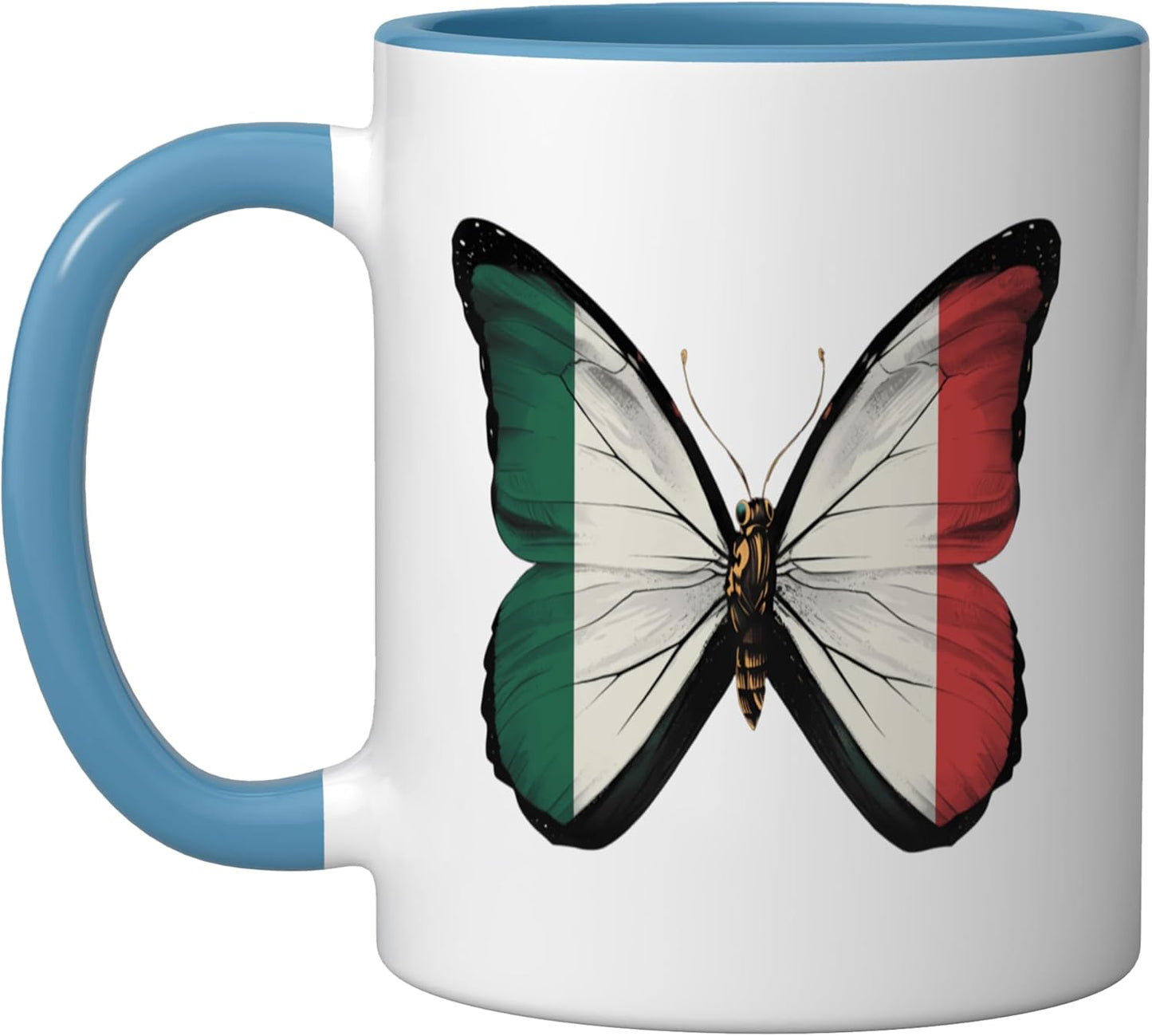 Taza Cerámica Bandera Italia Azul/Blanco