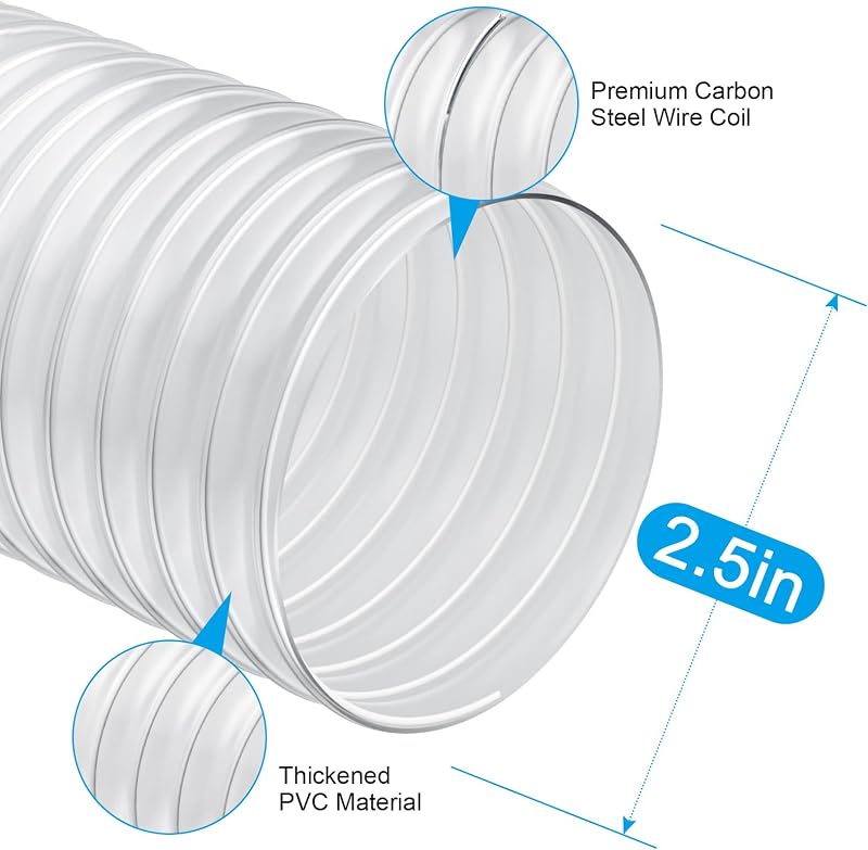 Manguera PVC 2.5" x50ft flexible transparente