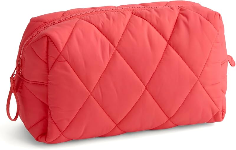 Bolsa maquillaje cosmética grande peso pluma mujer