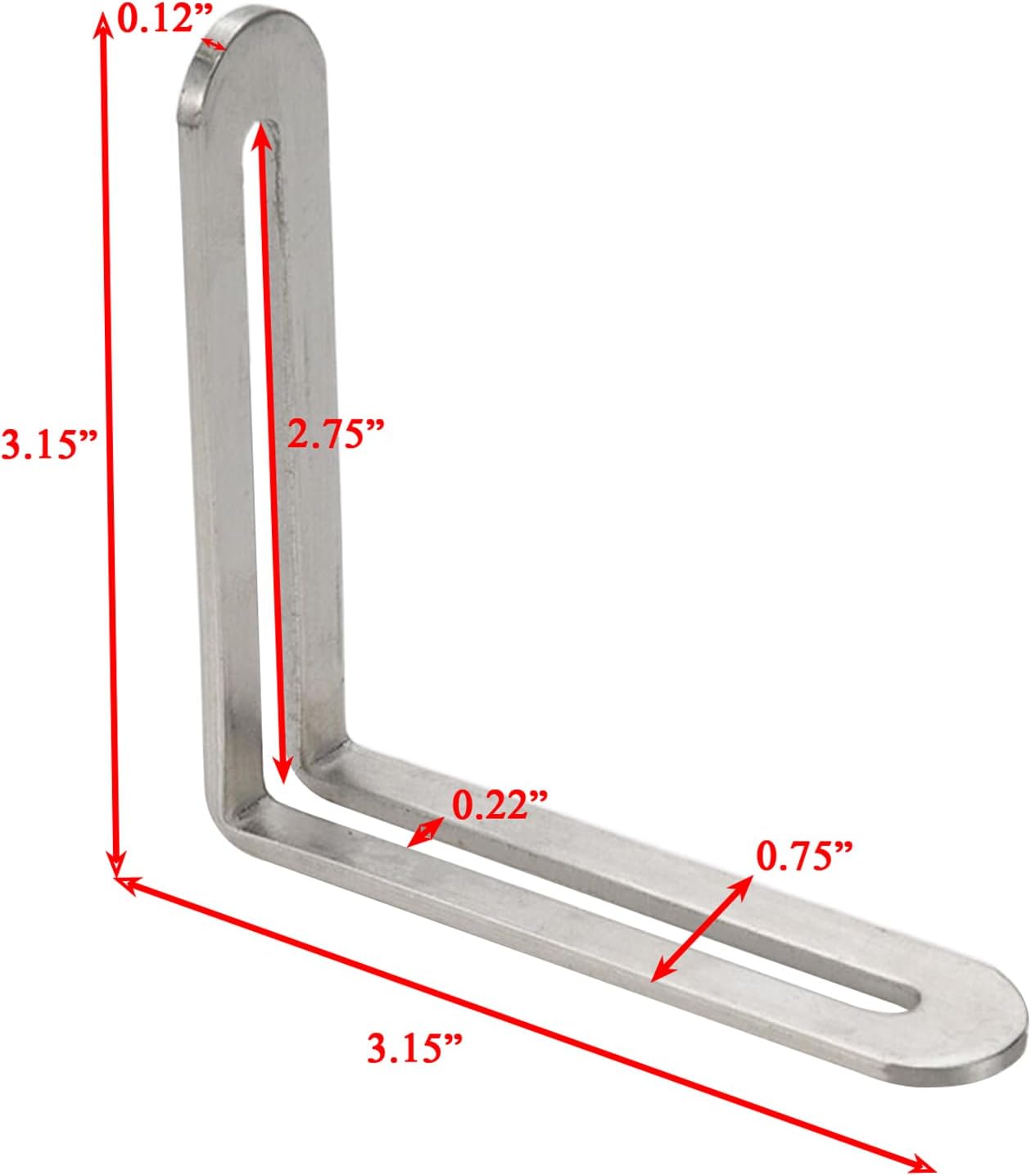 4 Pzas Soportes Esquina Acero Inox Con Ranuras