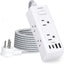 Regleta enchufe plano 6 tomas 4 USB con proteccion