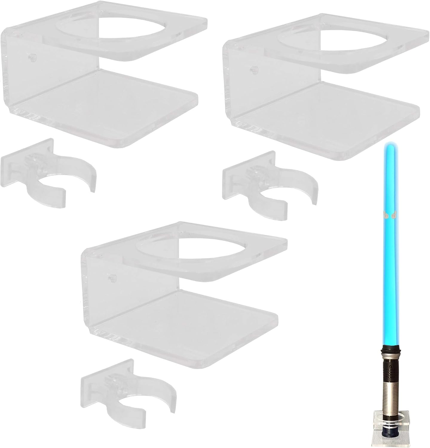 Soporte pared sable luz transparente 3 Uds