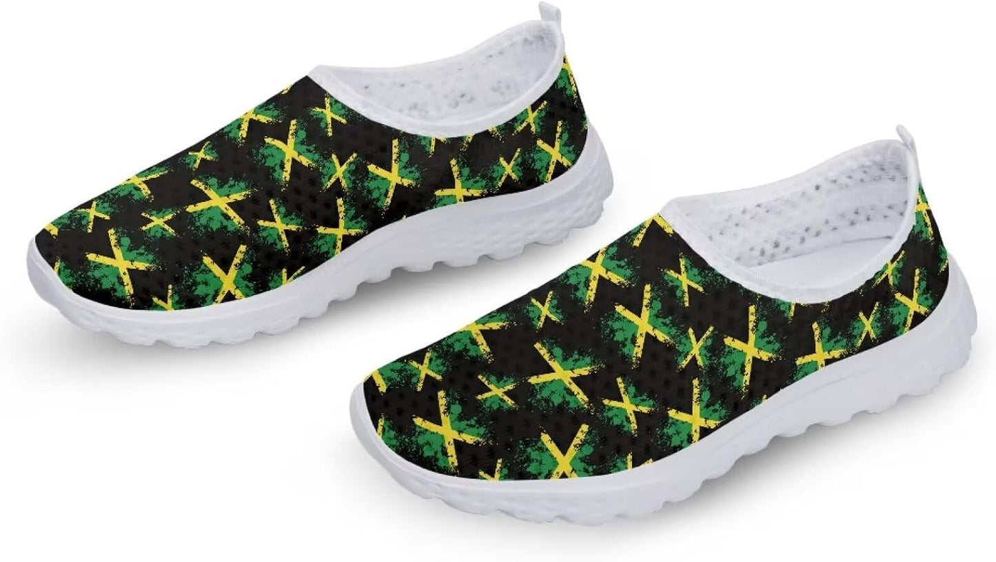 Zapatos sin cordones malla floral mujer