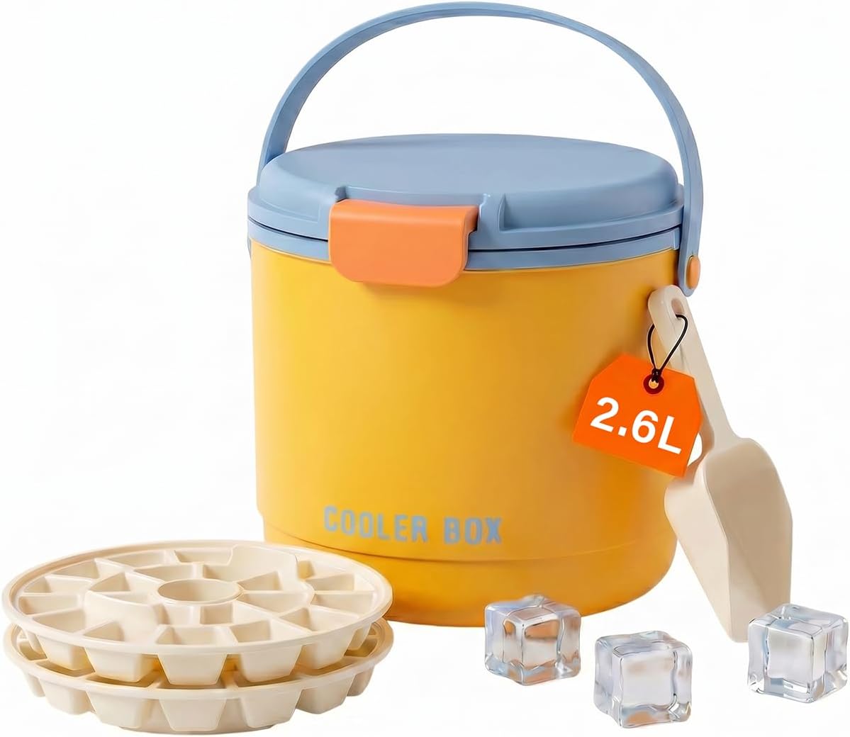 Bolsa de hielo 2 en 1 con cubos y bandeja de plástico