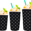 3 Pzas Funda Neopreno para Vasos Café Frío y Caliente 16-32oz Negro