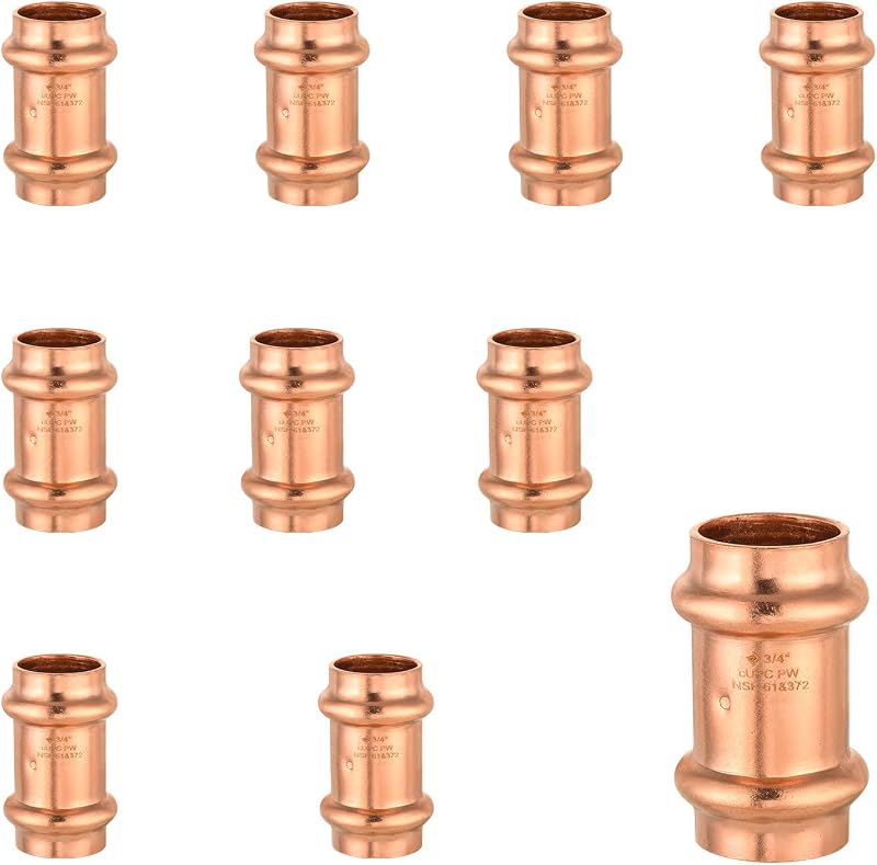 10 Pzas Accesorios Prensa Cobre 3/4x3/4 Con Tope