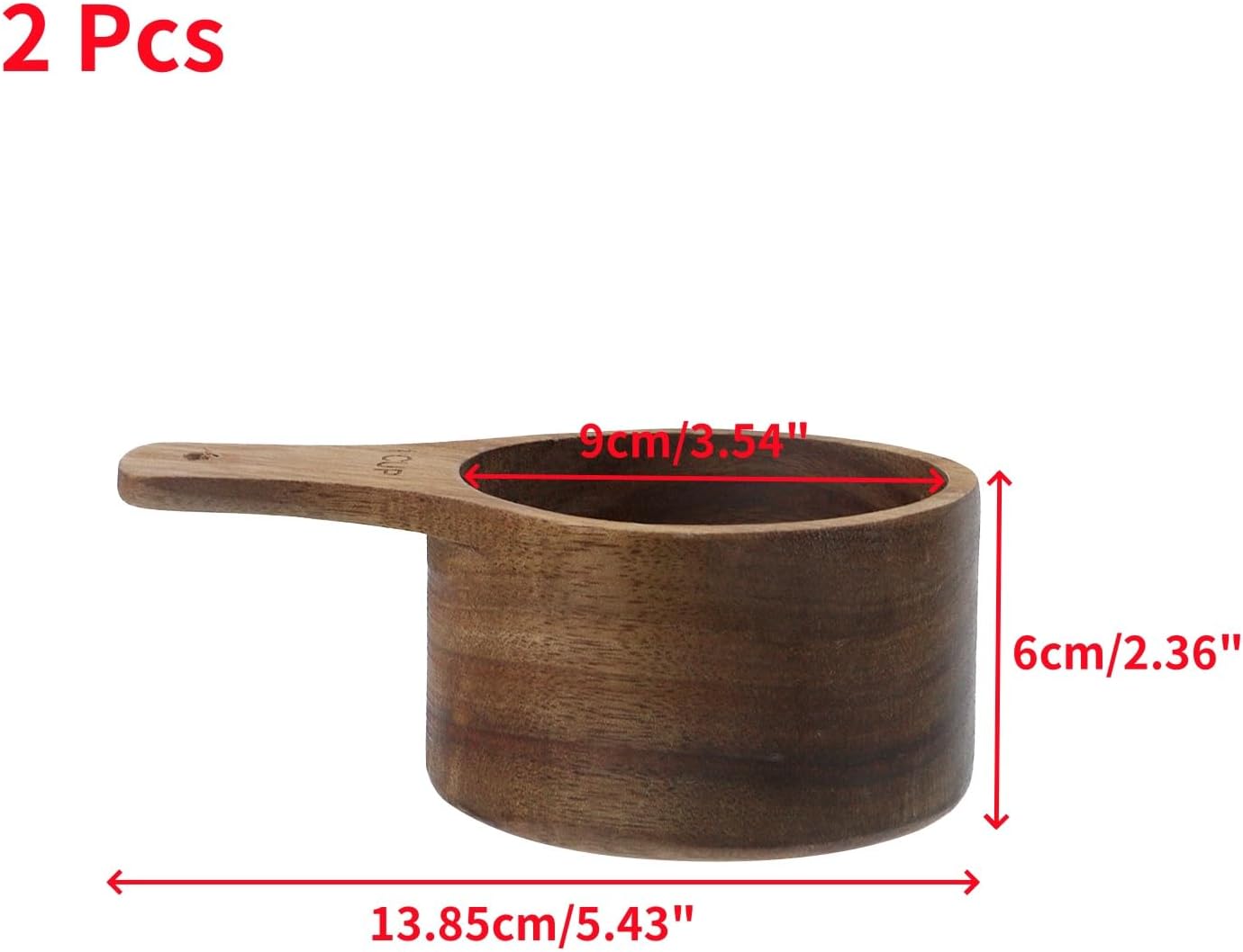 Cuchara medidora madera 2uds 1taza utensilios cocina