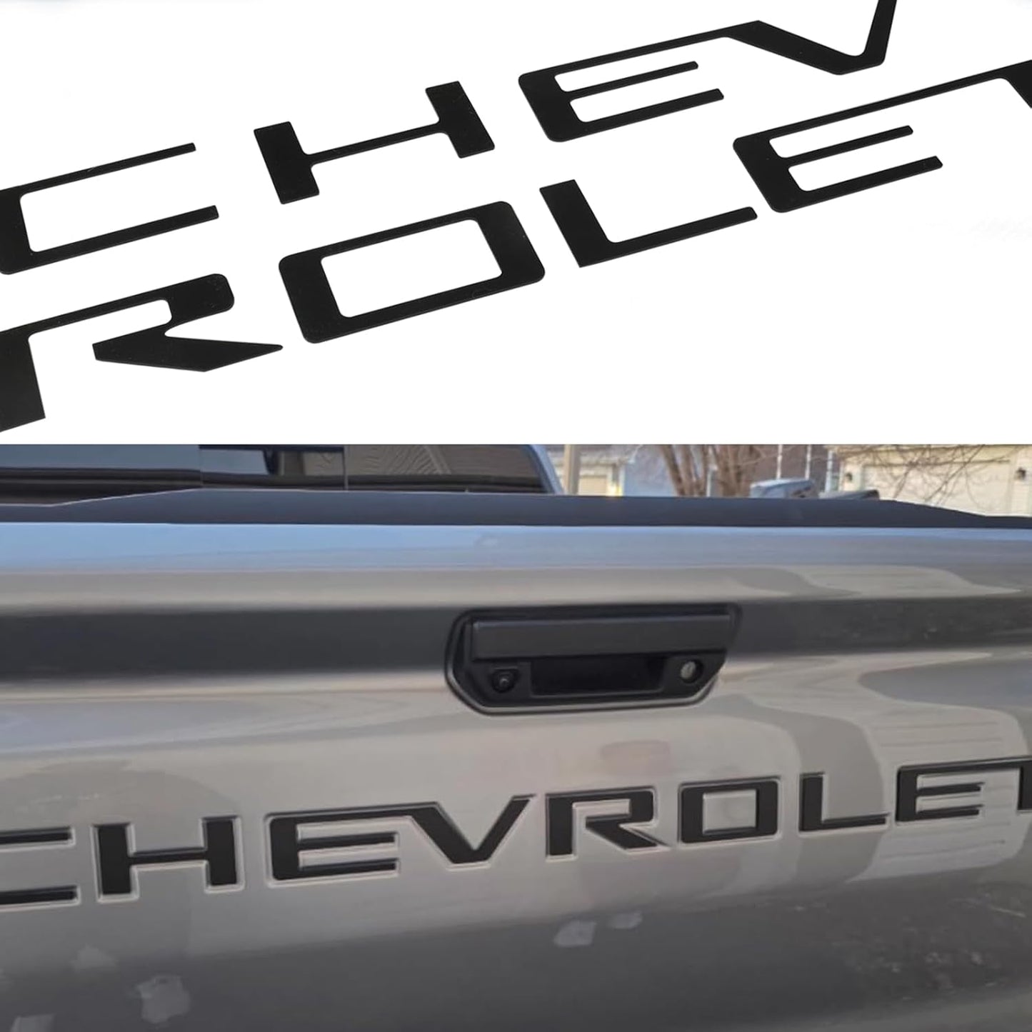 Letras inserción puerta trasera Chevy Colorado 23-25 negro mate