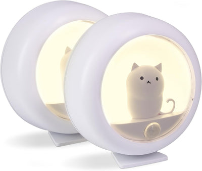 Luz nocturna sensor movimiento gato led magnética recargable