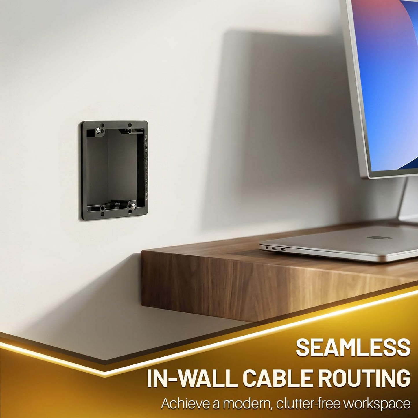 Soporte bajo voltaje caja 2 bandas para placa pared doble
