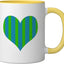 Taza Cerámica Estilo Minimalista Azul y Verde Rayas Verticales
