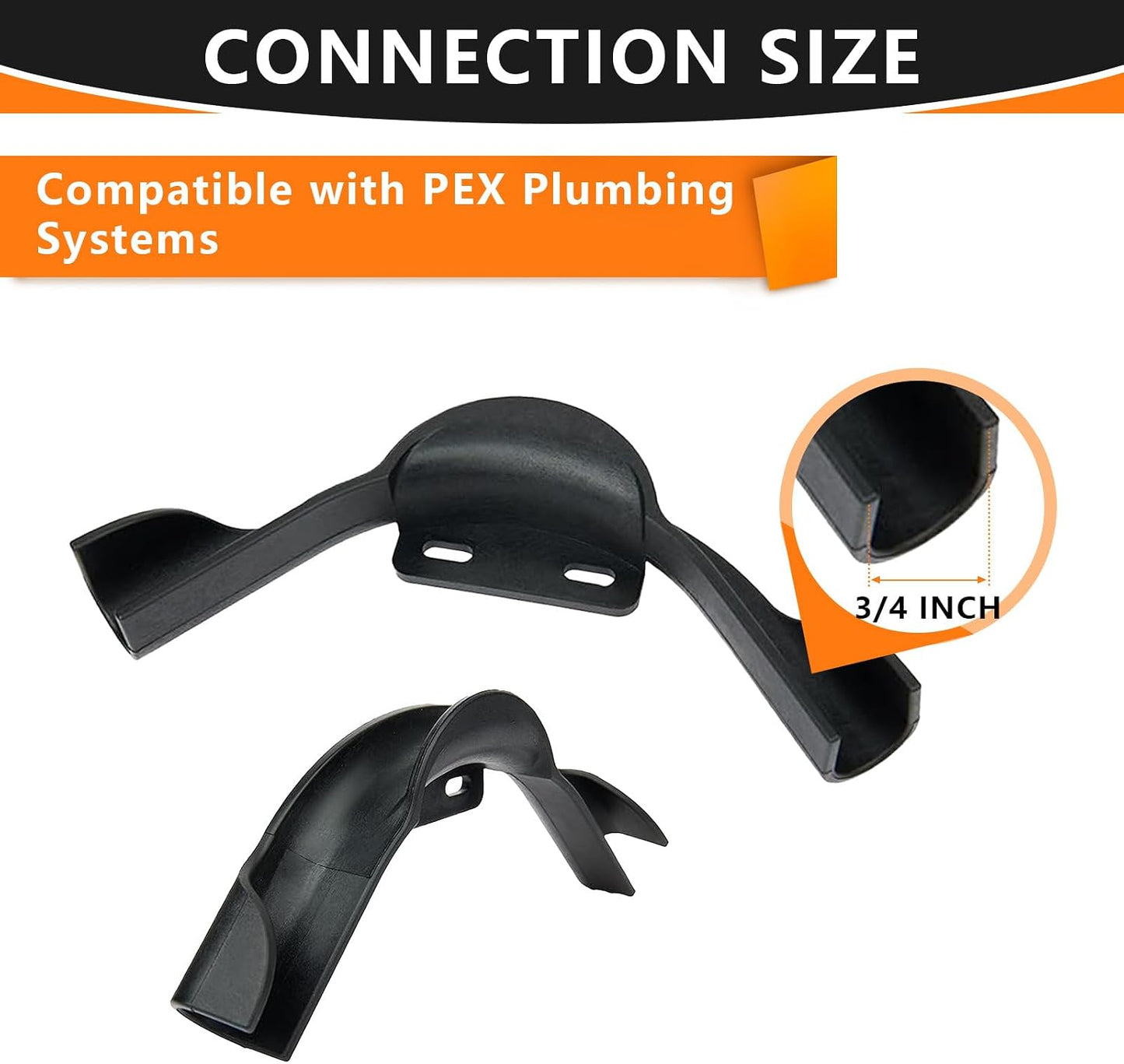 5 Soportes PEX Tubo Negro 3/4pulg