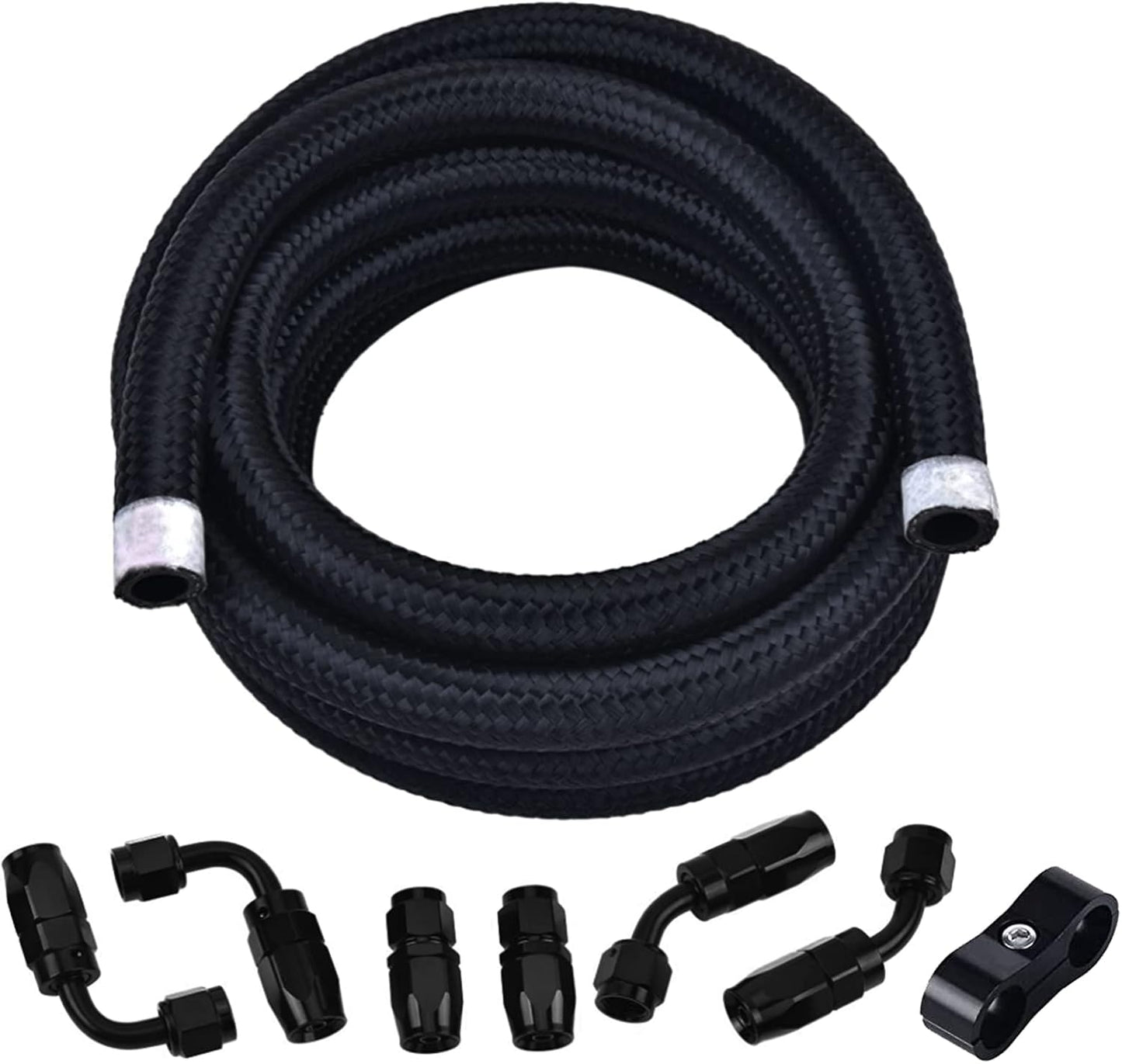 Kit manguera combustible 3/8 pulg acero inox trenzado 10pies